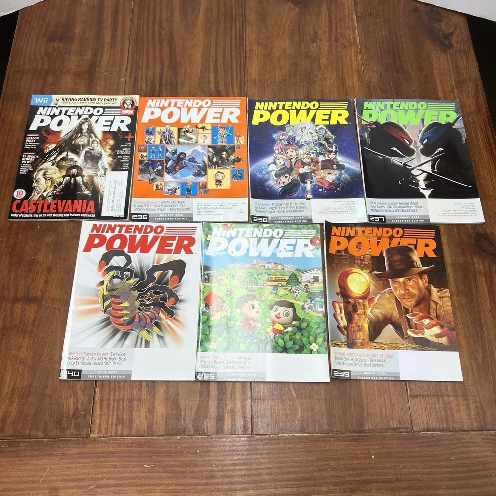 Nintendo Power Magazine Lot 7 Issues 2008 2009 TMNT Pokemon Animal Crossing